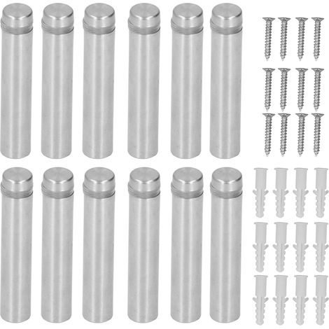 Vis d'entretoise en acier inoxydable, support de vis de montage 12x60MM avec ancrages muraux pour l'installation de panneaux (1/5)
