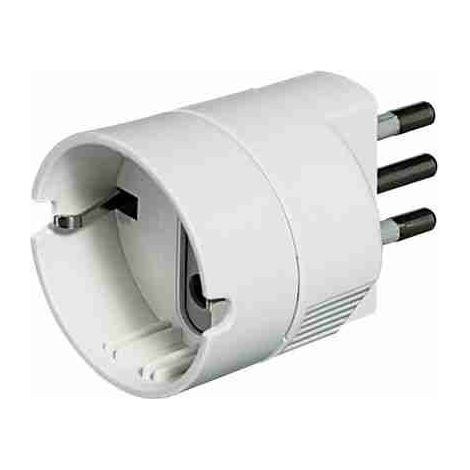 BTIS3623D Adattatore con spina 2P+T 10A e presa tedesca - bianco (blister)