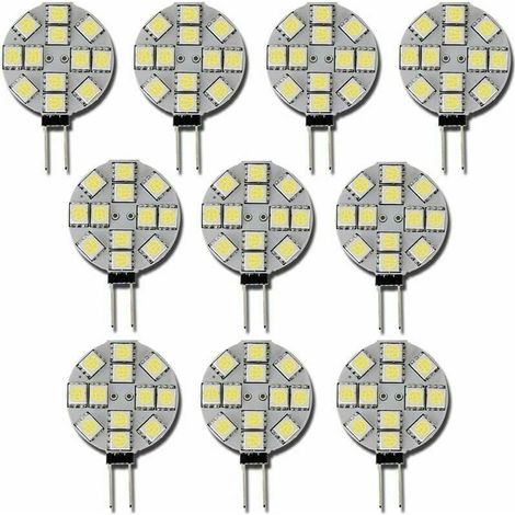 10x Lampadina LED G4 DC 12V Non dimmerabile Bianco 6000K Lampadina di ricambio Lampada alogena 20W per cucina Camper RV Rimorchio Barca (1/5)