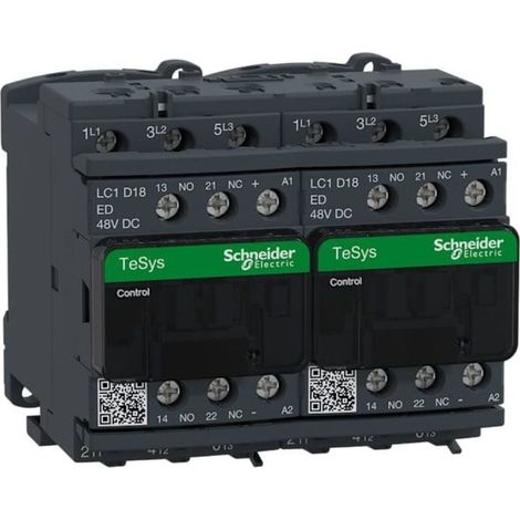 TeSys LC2D - contacteur inverseur - 3P - AC-3 440V - 18A - bobine 48Vcc - LC2D18ED