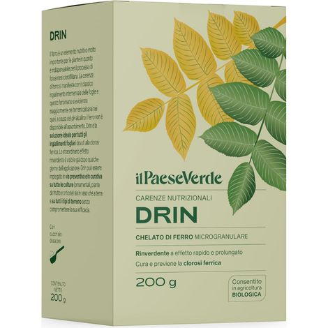 Il Paese Verde Drin Ferro Chelato Microgranulare 200g - Per Piante Contro Ingiallimenti Dovuti Alla Clorosi Ferrica. Consentito In Agricoltura Biologica. (1/5)