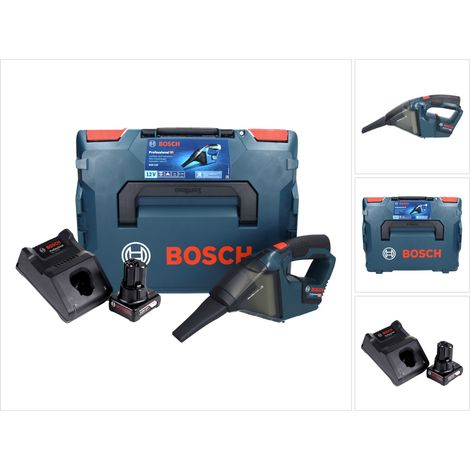 Bosch GAS 12V Aspirapolvere professionale a batteria 12 V 0,35 l + 1x batteria ricaricabile 6,0 Ah + caricabatterie + L-Boxx
