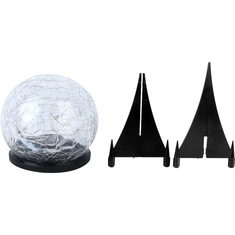 Lampe solaire étanche en verre craquelé à piquer au sol pour jardin, allée et aménagement paysager (1/5)