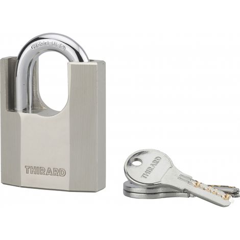 THIRARD - Cadenas à clé Octo-P, acier, chantier, anse protégée acier, 60mm, 3 clés - THIRARD (1/4)