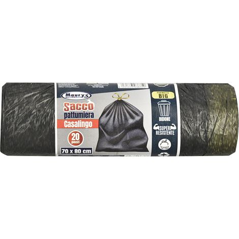 MAURY'S SACCHI PER PATTUMIERA 70X80 CM IN ROTOLO DA 20 PEZZI NERI