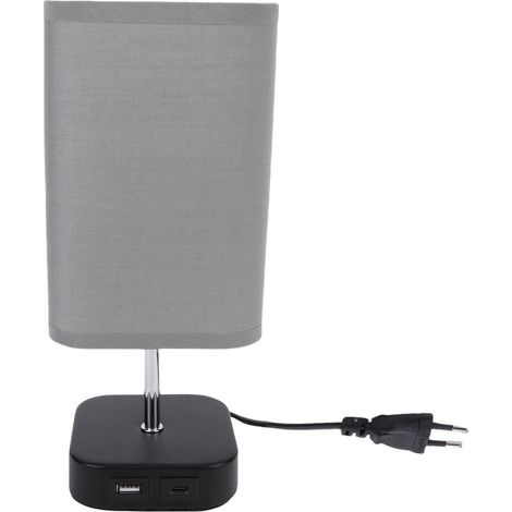 Lampe de chevet USB et Type C, commande tactile, intensité réglable, pour bureau, lecture, salon, chambre à coucher, prise ue, 220V (1/5)