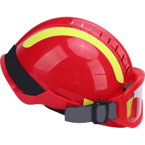 Casque de sauvetage pour travail en hauteur, casque de sécurité avec lampe frontale, ventilation ajourée, pour interventions d'urgence (séisme, incendie, recherche), F2 rouge. (1/5)