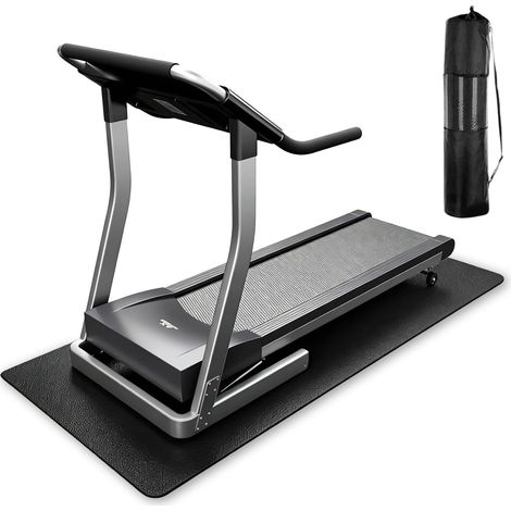 Tapis de course pour tapis et planchers en bois dur, 183 x 92 x 1 cm, tapis d'entraînement antidérapant durable avec sac de rangement, tapis d'équipement de fitness réduisant le bruit, pour (1/5)