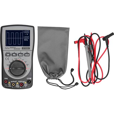 ET826 Multimètre numérique 2 en 1 automatique avec écran couleur et fonction oscilloscope pour affichage de formes d'onde, outil de test professionnel (1/5)