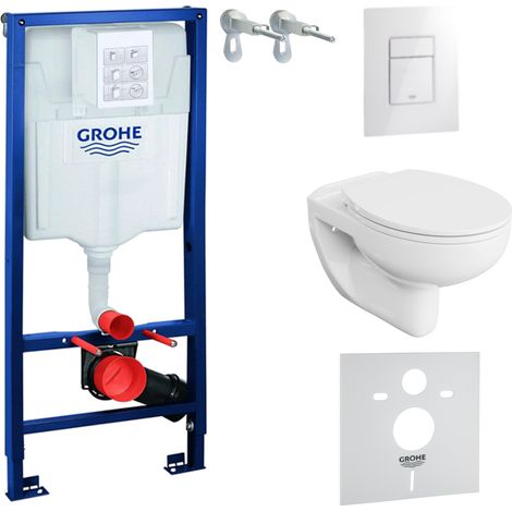 GROHE WC Set mit Vorwandelement, Wand-WC und Spülknopf (1/5)