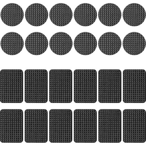 24 Stück rutschfeste Gummipads, selbstklebende Gummifüße, Möbelgleiter für Holzböden, Tischbeine, Stuhlbeine, Bettbeine (Schwarz) (1/5)