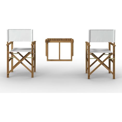 Mömax Balkonset Stella Weiß Akazie/Outdoorstoff (1/5)