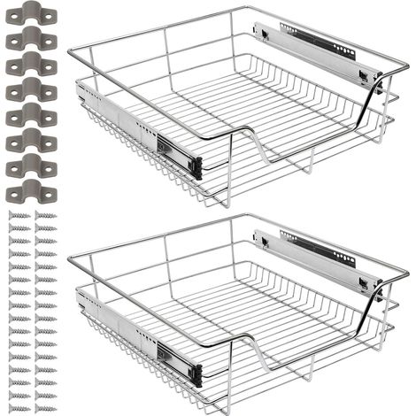 Küchenschublade, teleskopisch, 4 x 50 cm, Metall, ausziehbar, für Küchenschrank (1/5)
