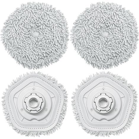 Lot de 4. Compatibles avec les modèles Dreame W10/W10 Pro. Lingettes de rechange pour robots aspirateurs. Lingettes lavables, adaptées à tous les types de sols. (1/5)