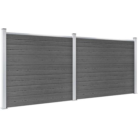 Maison Exclusive - Zaunelement Set WPC 353x146 cm Schwarz