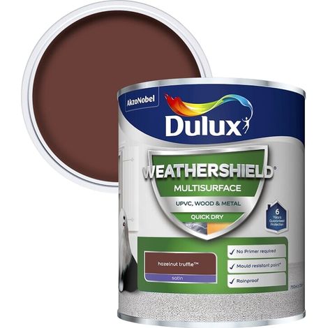 Dulux Weathershield Multi Surface Paint - Hazelnut Truffle - 750ml