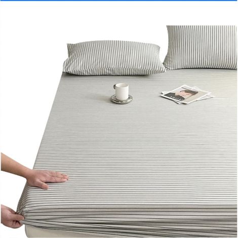 1 drap-housse, élastique tout le tour, poches profondes, adapté matelas jusqu'à 35 cm, usage maison et hôtel (1/5)