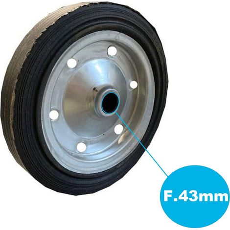 Ruota gomma piena ricambio per betoniera 35 cm FORO MOZZO 43mm