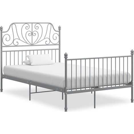 Maison Exclusive - Cadre de lit sans matelas gris métal 120x200 cm (1/5)