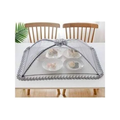 Cloche alimentaire en maille de qualité supérieure -50 x 70 cm - Réutilisable et pliable - Pour pique-nique, extérieur -Protège les aliments contre les mouches, les insectes, les moustiques