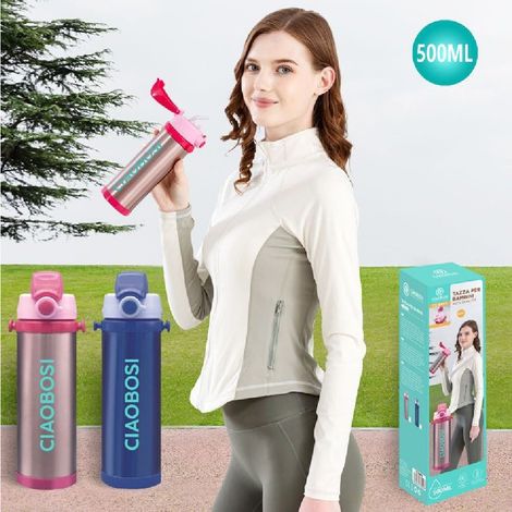 Trade Shop - Borraccia Termica Per Bambini Thermos Termos Contenitore Bottiglia 500ml Tx-8445 - (1/5)