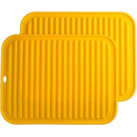 Lot de 2 dessous de plat multifonctionnels en silicone, parfaits comme dessous de plat ou égouttoir, antidérapants. (1/5)