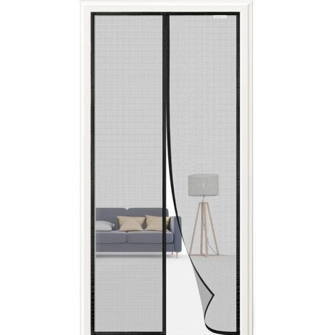 Magnetic mosquito net 120x220 cm, mosquito curtain, no drilling required - black (1/5)