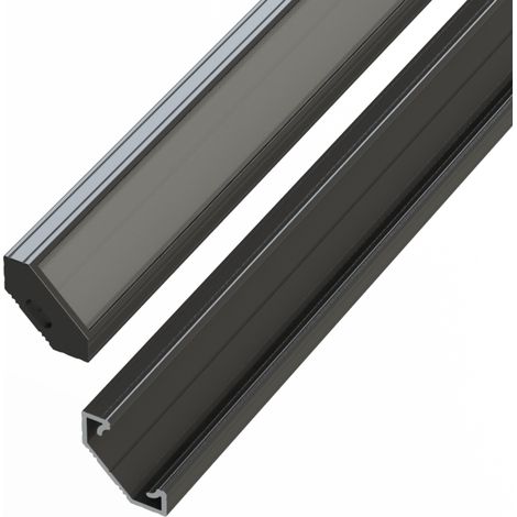 AL12-GLC1-AB-1000: Eckprofil aus Aluminium, schwarz eloxiert, 1000 mm