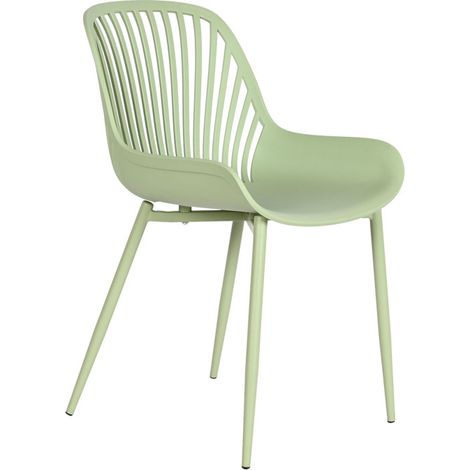 Chaise de jardin métal et polypropylène vert menthe 57.5x50.5x81cm (1/5)