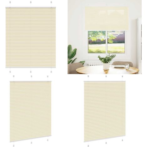 vidaXL Store plissé crème 110x150cm largeur du tissu 109,4cm polyester (1/5)
