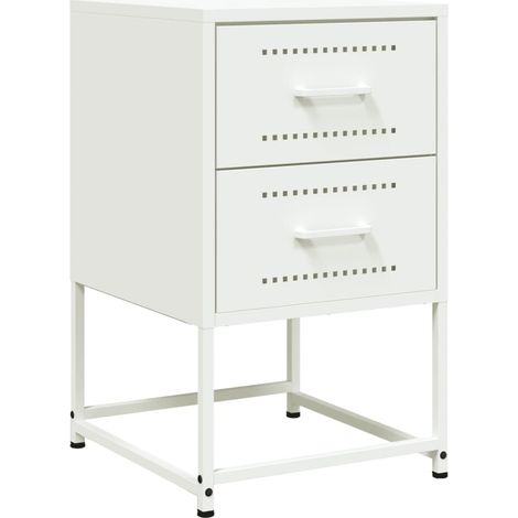 Maison Exclusive - Nachttisch Weiß 36x39x60,5 cm Stahl