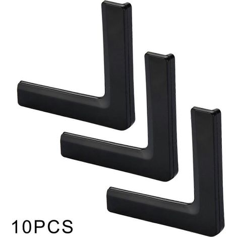 Set mit 10 schwarzen PVC-Winkel-Möbelschonern