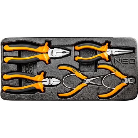 Lot de 5 pinces NEO TOOLS 84-230 insert pour servantes 84-221/84-222 acier S2 bi-matière TPR/ABS (1/5)