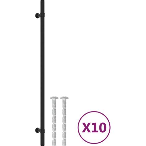 vidaXL Tiradores para armarios 10 uds acero inoxidable negro 320 mm (1/2)