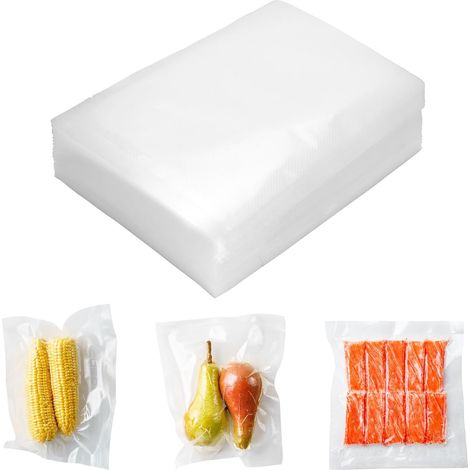 Lot de 100 sacs sous vide – 15 x 20 cm, sans BPA, solides et indéchirables, film d'emballage sous vide professionnel pour tous les appareils sous vide, sacs sous vide alimentaires