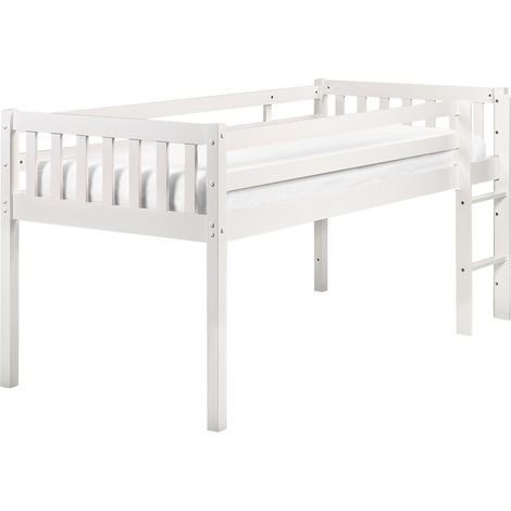 Mid Sleeper Bed Wood PEIPIN 90 x 200 cm (EU Single) White