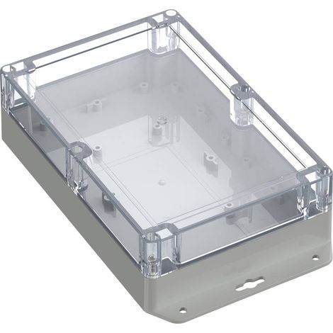 TRU COMPONENTS 6U07211406639 TC-13865340 Boîtier industriel 243.5 x 141.5 x 60.1 Polycarbonate gris clair, transparent