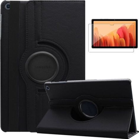 Coque Samsung Galaxy Tab A7 2020 SM-T500 SM-T505 (10.4") Housse Tablette Étui + Film Protection écran en Verre Trempé (Noir) (1/4)