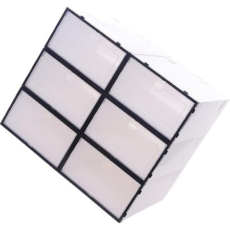 Lot De 6 Boîtes à Chaussures Transparentes Boîtes De Rangement Empilables En Plastique Conteneurs De Rangement Pour Chaussures (1/5)