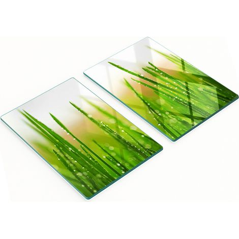 Pannelli decorativi multifunzionali in vetro con stampa a erba 2x40x52 cm (1/5)