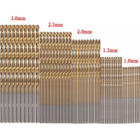 50pcs forets revêtus de titane HSS 1/1 5/2/2 5/3mm outils électriques de haute qualité en acier à grande vitesse (1/5)