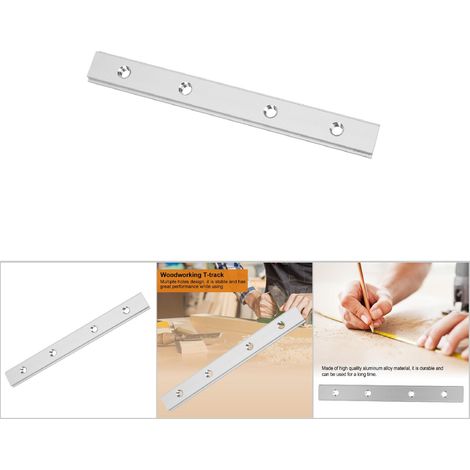 200mm Rail en T en Alliage d'Aluminium pour Scie à Onglet, Outil de Menuiserie avec Fente en T (M8) (1/5)
