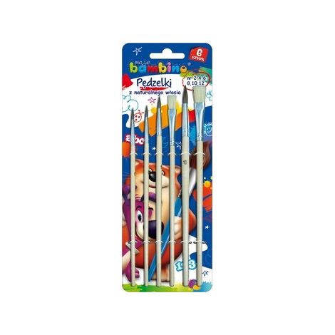 Bamino Set de 6 pinceles escolares: acuarelas, pinturas para carteles, pegamento