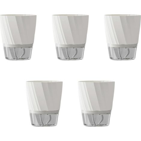 Bardusch-Lot de 5 pots à arrosage automatique pour intérieur et extérieur, pots transparents pour herbes aromatiques et orchidées... (1/5)