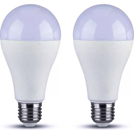 2 PZ Lampada A Led, Lampadina E27 A65 18W 2000LM, Disponibili 3000K 4200K 6500K (Bianco Freddo 6500K)