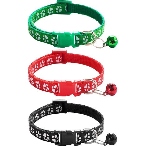 BEBUSINGOTO 6 collares ajustables para cachorros, perros pequeños, gatos y gatos de poliéster con cascabel. Collar básico para perros pequeños. (1/3)