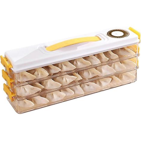 Boîte de rangement pour raviolis en plastique alimentaire, idéale pour le réfrigérateur et la maison. (1/5)
