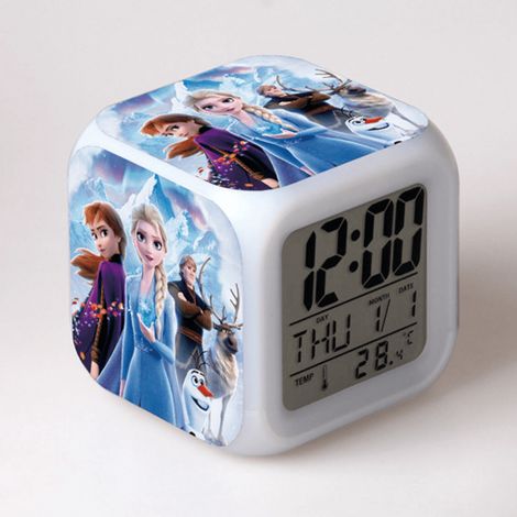 Réveil Numérique Enfant - Affichage LED 7 Couleurs - Fonction Thermomètre et Veilleuse - Alimentation Piles AAA - 1 Pièce (1/5)
