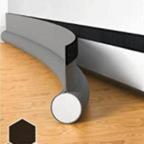 Insulated Door Bottom, Single Sided Insulated Door Weatherstrip, Self Adhesive Door Seal, Gray Fabric 12" with Long Velcro Strip (1/4)