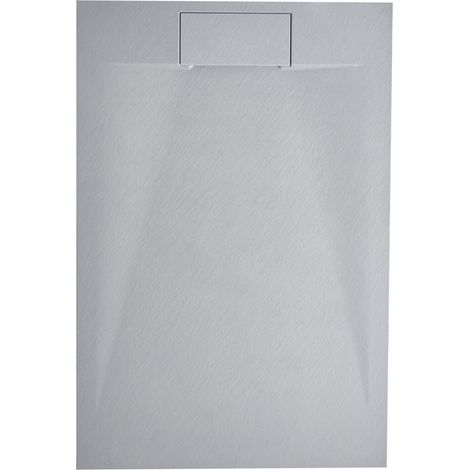 Piatto doccia minimalista con scarico SMC effetto pietra naturale grigio 80 x 120 x 3 cm Azzurro